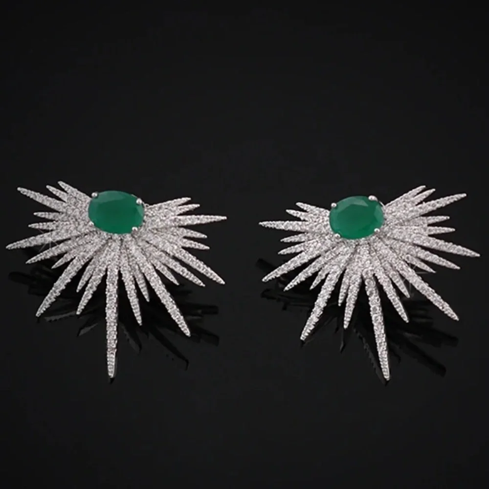 18k 3ct Starburst Earrings - Picture 1 of 13